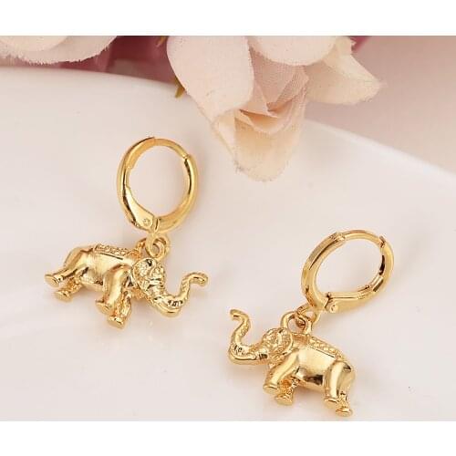 Gold Color lovely cute elephant drop Earrings Women/Girl,Love Trendy Jewelry for African/Arab/Middle Eastern party jewelry gift