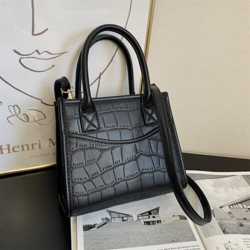 Stone Pattern PU Leather Crossbody Bags for Women 2021 Handbag and Purses Fashion Simple Shoulder Simple Totes Ladies Green