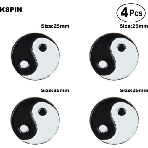 Yin Yang Lapel Pin Badge Brooch Icons 4pcs