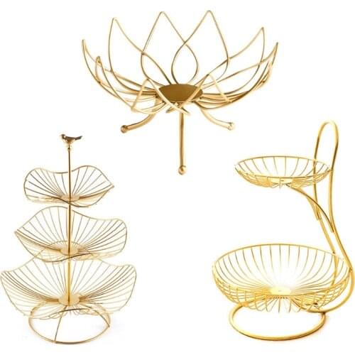 1/2/3 Tier Fruit Basket Metal Fruit Bowl Stand Holder Countertop Serving Basket Storage for Kitchen Snacks Vegetables