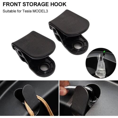 1Pair Front Trunk Hook Grocery Bag Hanger Organizer bag Hookers Clip Bag Cargo Hook with Wrench for Tesla Model 3 bag Hookers