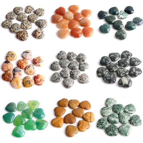 1PC Natural Crystal Heart Shape Pendant Agate Stone Colorful Gemstone Necklace Reiki Healing Collection Love Gifts