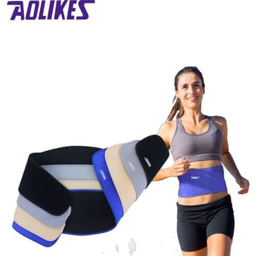 AOLIKES 1 Piece Yoga Fitness Waist Back Brace Support Sports Adjustable Bodybuilding Belt Lumbar Strain Pain Protector 4 Colors