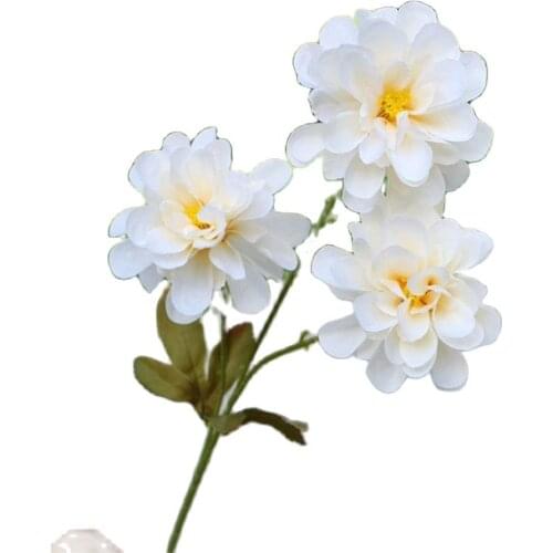 10Pcs Wishful Dahlia (3 Heads/Piece) 26" Length Simulation Peony for Wedding Home Decorative Artificial Flowers