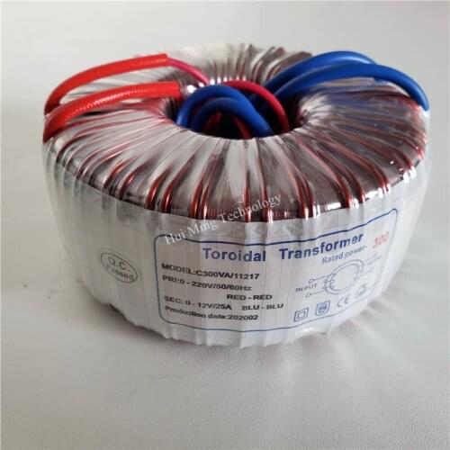 12V 25A Toroidal transformer 300VA 220V copper custom Isolation transformer for amplifier 220V to 12V AC power transformer