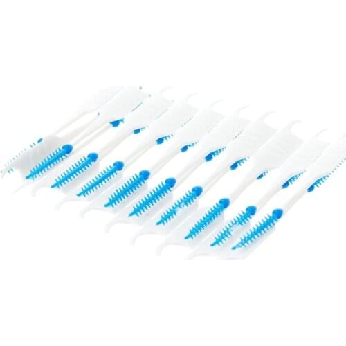 20-200pcs Double Floss Head Hygiene Dental Silicone Interdental Brush Toothpick