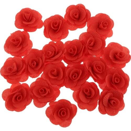 20pcs/set Artificial Silk Rose Flower Heads Bud for Wedding Party Decor DIY Crafts Accessories Home Ornament