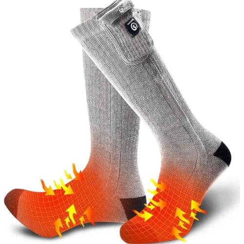 2021 New 100% Cotton Material Custom Electric Rechargeable Women Men Heated Thermal Socks