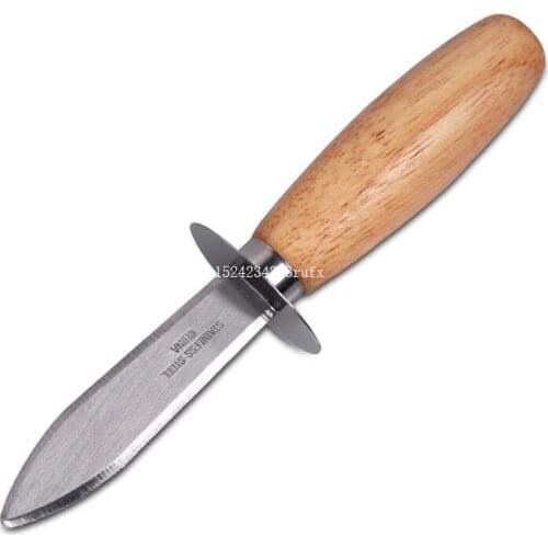 300pcs Wood-handle Oyster Shucking Knife Stainless Steel Oyster Knife Kitchen Food Utensil Tool