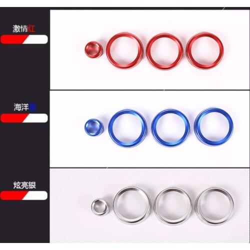 4Pcs/set For Land Rover Range Rover Sport Vogue Autobiography 14-17 Car-Styling Air Conditioning Knob Audio Circle Trim Aluminum