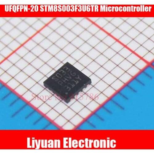 5pcs UFQFPN-20 STM8S003F3U6TR 8-bit Microcontroller / 16 MHz STM8S 8-bit MCU STM8S003F3U6TR