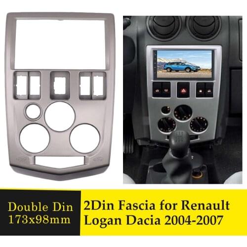 2 Din Car Radio Fascia For Renault Logan Dacia 2004-2007 2DIN Audio Multimedia Video Player Navigation GPS Interface Frame Panel