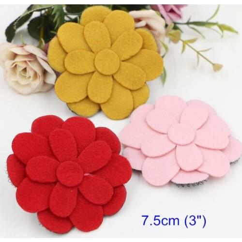 16 Girls Hair Flowers 7.5cm (3") Handmade Fabric Flowers Dahlia,DIY Crafts,Gifts Supplies,Choose Your Color