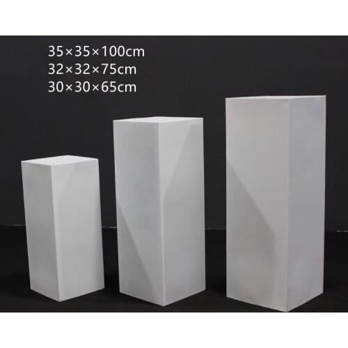 DD White Wedding Decor Rectangular Column Dessert Table Wedding Props Decoration Window Decoration Cake Table Set Dessert Table