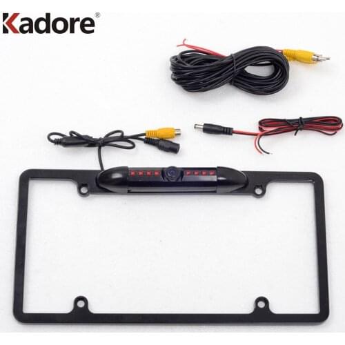 For US American Car Number Plate Frame Universal HD Rearview Camera Night Vision Waterproof Black Rear View Parking Assitance