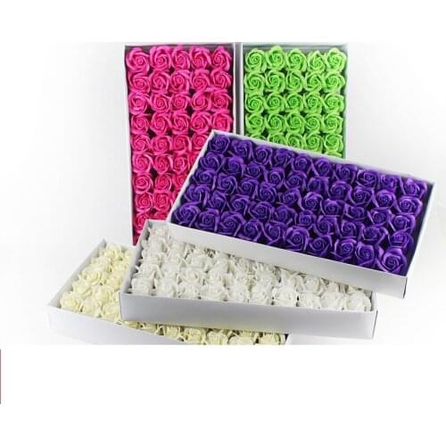 50Pcs/Set Artificial Flowers Rose Soap Flower Head Flower Petal For Wedding Favors and Gift Valentines Day Decorative Wreaths