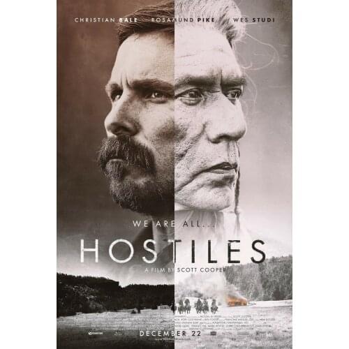 Hostiles Movie - Christian Bale, Rosamund Pike, Wes Studi Art print Silk poster Home Wall Decor