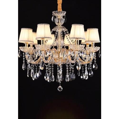 Kitchen Light Ceiling Fixture Indoor Pendant Lamp With Lampshade Modern LED Transparent Crystal chandelier Light For Living Room
