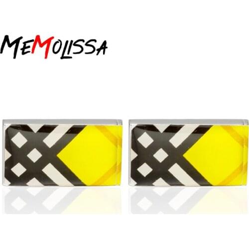 MeMolissa Stylish hot style yellow sticker cuff links with French long-sleeved shirt and shirt accessories Cufflinks