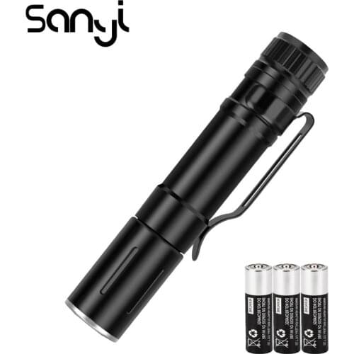 SANYI Mini Zoomable Flashlight Torch 3 Modes Working Light By AAA Battery Portable Lantern for Camping Hunting Night Fishing