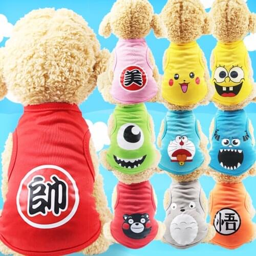 New Fashion Cartoon Pet Dog Clothes For Small Dogs T-shirt Funny Puppy Summer Clothes Yorkshire Chihuahua Pomeranian Spitz Vest