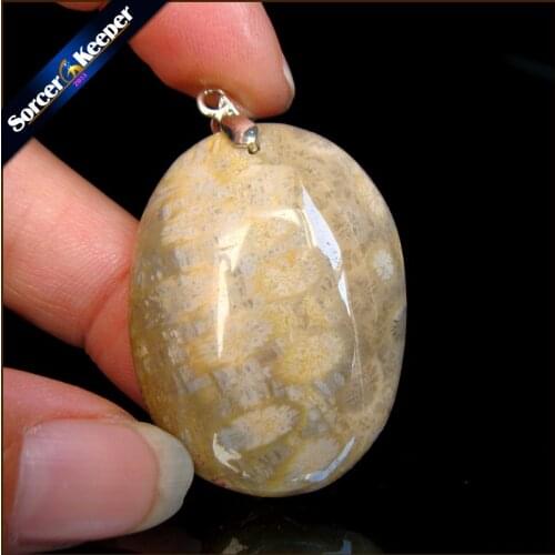 New Trendy Men Bijoux Jewelry Natural Coral Fossil Stone Chrysanthemum Pendant Beads Fit Necklace Gift Leather Choker HS568