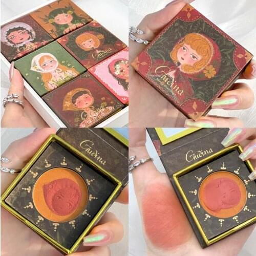 6 Styles Of Blush Palette Two Tone Pearlescent Vitality Girl Facial Makeup