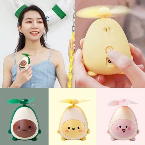 Personal USB Hand Fan Avocado-shaped Battery Operated Rechargeable For Home Office Dorm Outdoor