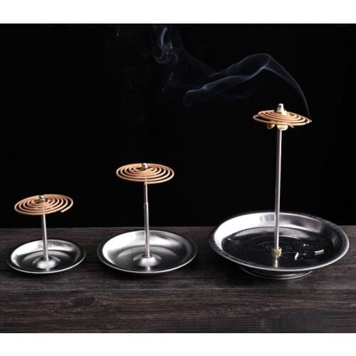 Mosquito Coils Holder Large Hotel Metal Repellent Rack with Cover Saft Mosquito Coil Tray Summer Anti-mosquito Supplies Stand