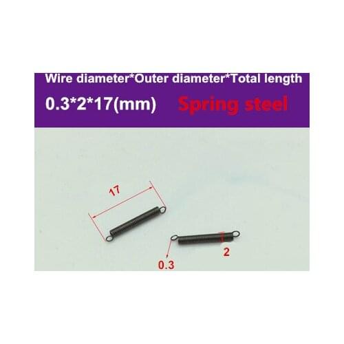 FUMAO Manufacture custom stainless steel compression spring, coil spring Small spring with hook0.3*2*17/20/25(mm)