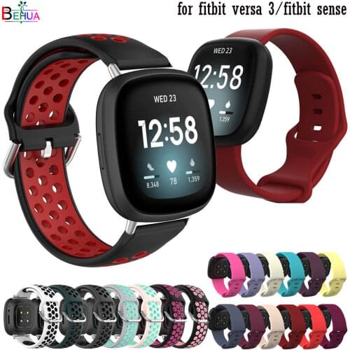 BEHAU Wristband Watchband For Fitbit Versa 3 / Sense Smartwatch strap Soft Silicone Sports wearable bracelet band Colorful Hot