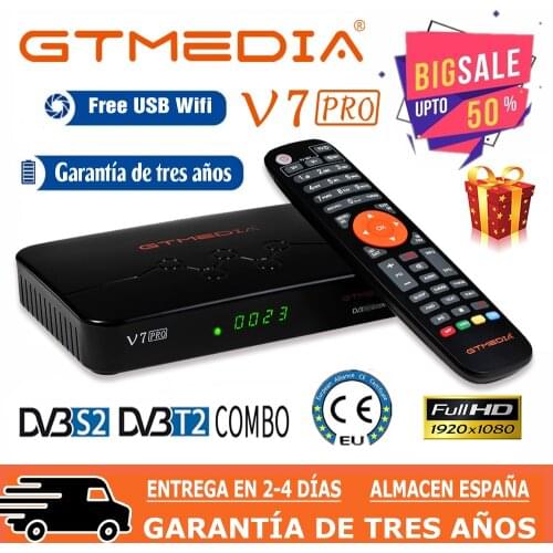 FHD Gtmedia V7 Pro Satellite Receiver HD 1080P with USB Wifi DVB-S2/S2X Same as Gtmedia V7 S2X V8X V9 Prime from Spain Warehouse