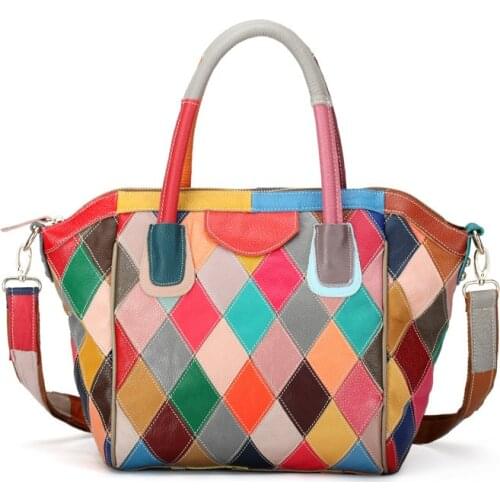 Luxury Designer Women Messenger Bags Genuine Leather Top-Handle Top Cowhide Shoulder Bags Bright Ladies Tote Crossbody Bags XY08