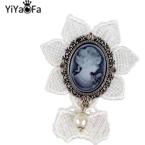 YiYaoFa Handmade Vintage Brooch for Lady Party Jewelry Pin Antique Fabric Brooch Buckle Women Accessories Gift Corsage YBR-16