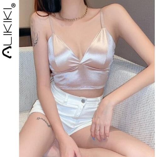 Women Sexy Satin Silk Bra Female Longline Push Up Seamless Bralette Crop Tops Plus Size Lingerie Underwear Brassiere