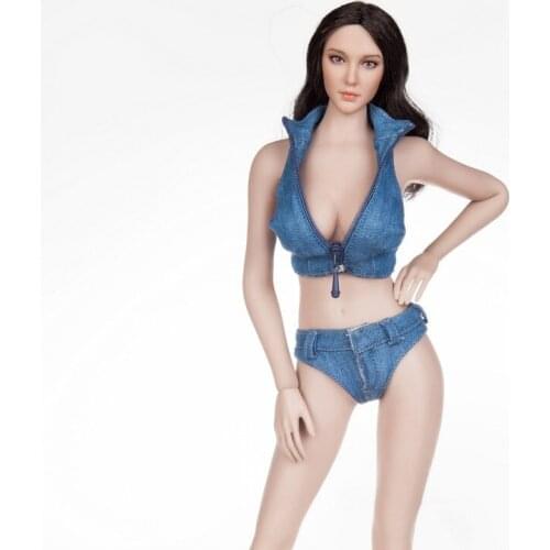 2 Color 1/6 Scale TCT-0002 Female Sexy Bikini Swimsuit Clothing Women Denim Clothes Suit For 12" Action Figures Body Doll Toy