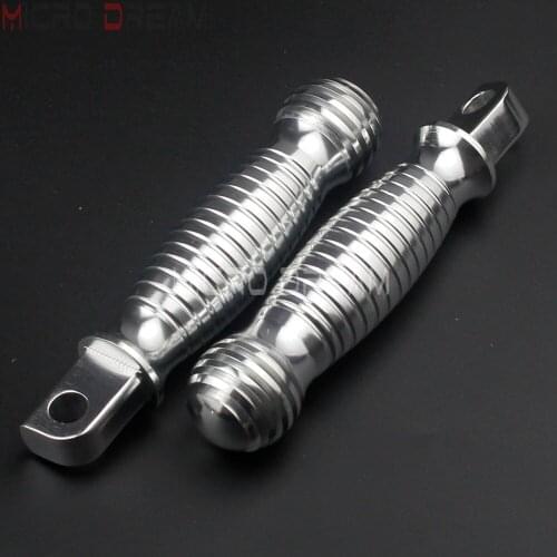 1 Pair Motorbike Silver Footpegs Foot Pegs Custom CNC Aluminum Footrest for Harley Chopper Road King Sportster Dyna Cafe Racer