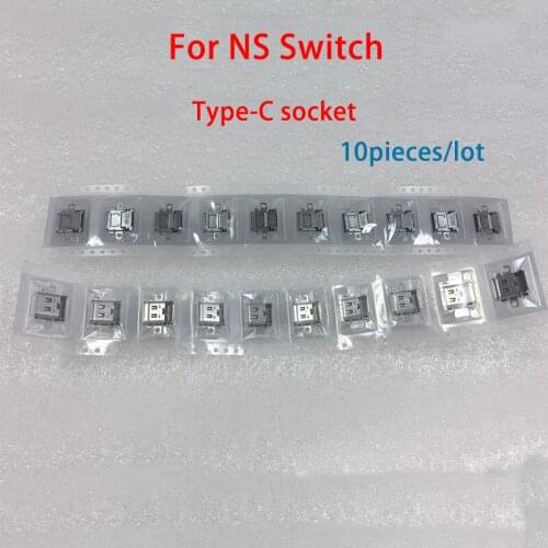 10Pcs/lot Original New Charging Port For NS Nintend Switch Console Power Connector Type-C Power Charging Socket Port Connector