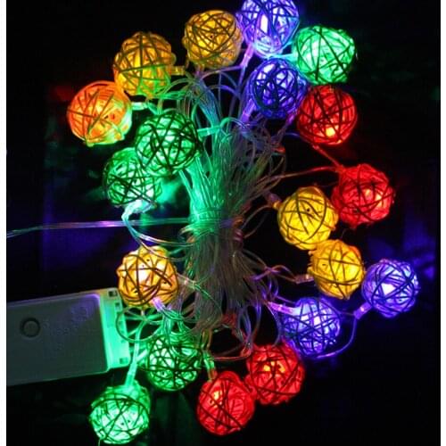 4M 20Pcs Sepak Takraw Ball LED String Garland lights Halloween Wedding Holiday New Year Christmas Decoration party lighting