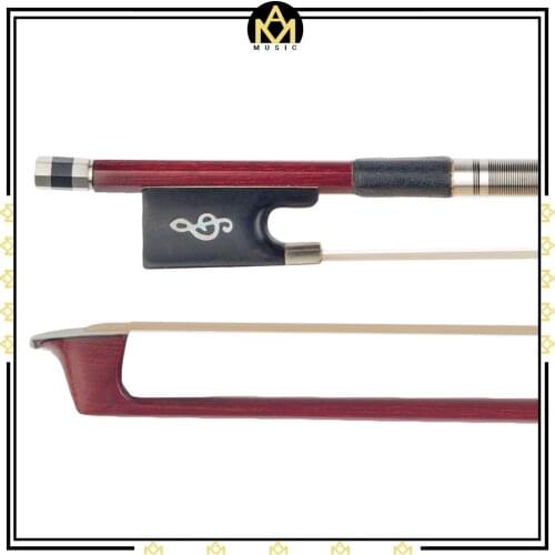 4/4 Size Violin Fiddle Bow IPE Bow Round Stick Ebony Frog Abalone Slide White Mongolia Horsehair Well Balance