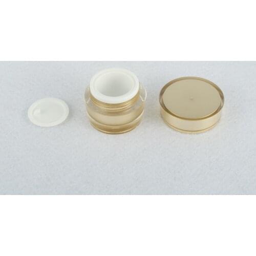 5g/10g Golden Slanting Round Acrylic Cream Jar container Small Empty sample Cosmetic Pot ,Gold eye cream Cosmetics Packaging