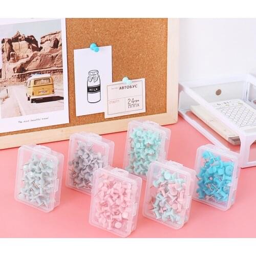 50pcs/box Colored Push Pins Thumb Thumbtack Board Pins Drawing Photo Wall Studs Office School Supplies Drop Shipping