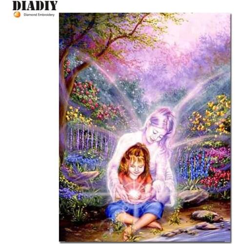Full,Diamond Embroidery,5D,Diamond Painting angel Child girl Cross Stitch,3D,Diamond Mosaic,Needlework,Crafts,Christmas,Gift