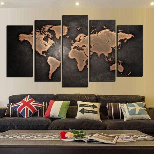World Map Black Background Wall Art Painting Pictures Print On Canvas Art The Picture For Home Modern Decoration Drop shipping