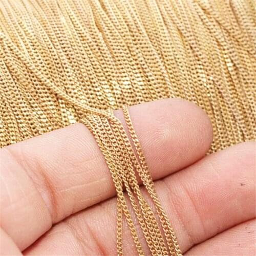 Real 14K Gold Filled Curb Chain 1MM/1.2MM/1.5MM Chain Necklace Gold jewelry Minimalist Gold Filled Chain DIY Jewelry