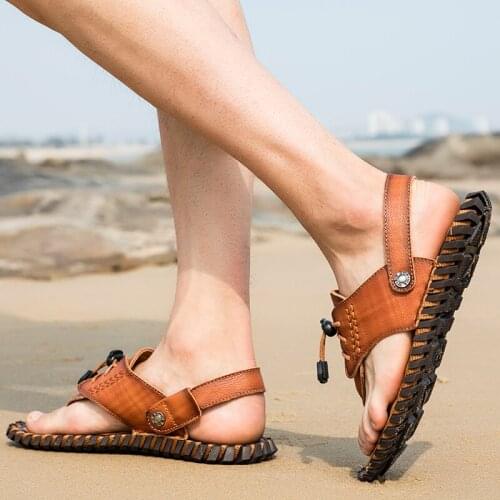 Chancla transpirables zapatos casual men sandalen man for sandals summer blade designer soft roman flip ete leather breathable