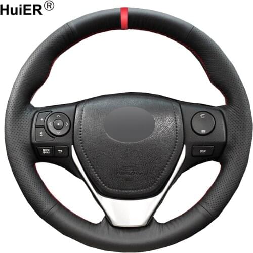 HuiER Hand Sewing Car Steering Wheel Cover Volant For Toyota RAV4 2013 - 2019 Corolla 2014 - 2019 Corolla iM (US) Scion iM 2016