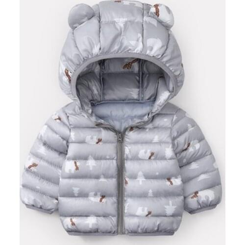 Kids Hooded Jackets Boy Girl 2020 Winter Cartoon Snowsuit Outerwear Waterproof Baby Boy Zipper Cotton Jacket Kids Coats