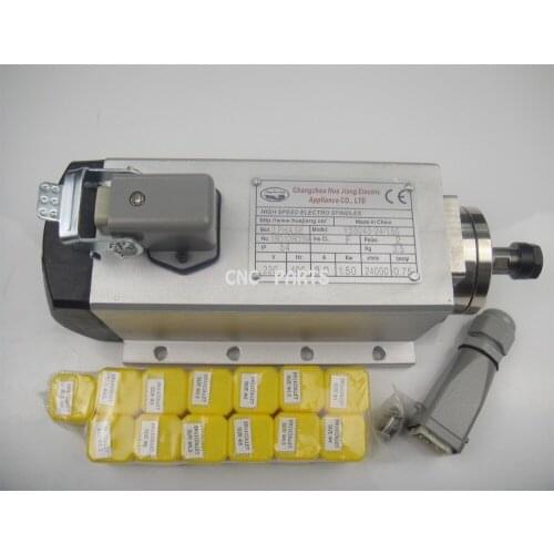 CNC milling spindle ER11 air cooling 1.5KW spindle with 4 pieces bearing + 13 pieces ER11 collet