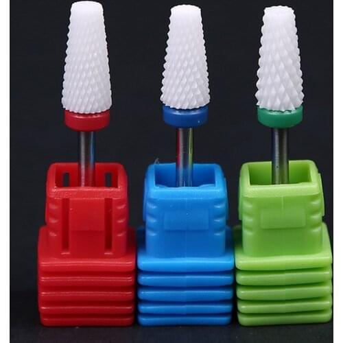 1pcs/box Ceramic Nail Drill Bits Milling Cutter For Machine Manicure Pedicure Cuticle Clean Electric Nail Accessories Tool TH11